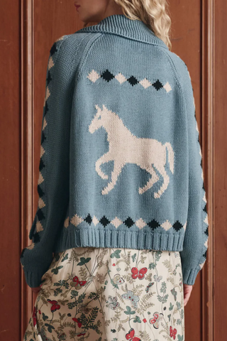 The Stable Lodge Cardigan | Blue Bell