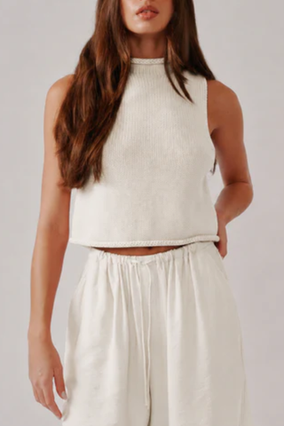 Giada Roll Neck Tank | Gardenia