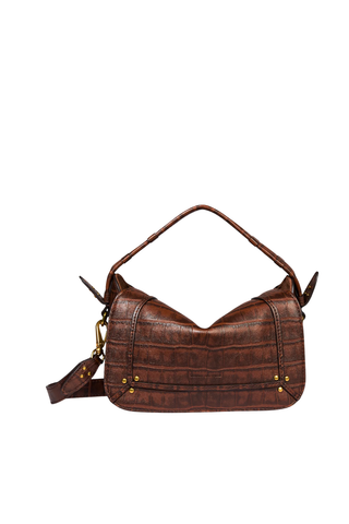Pepito S Handbag | Imprimé Croco Cigare