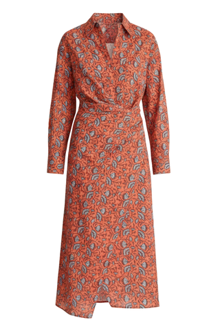 Alexia Wrap Dress | Night Blooms Firecracker