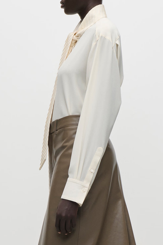 Scarf Detail Blouse | Ivory