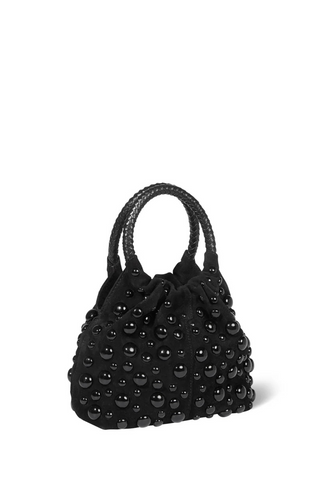 Gordi S Studded Suede Handbag | Noir