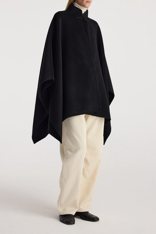 Double-Faced Pankou Poncho | Black