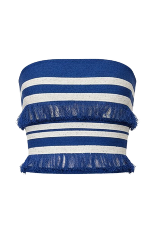 Cairo Knit Tube Top | Royal Blue Stripe