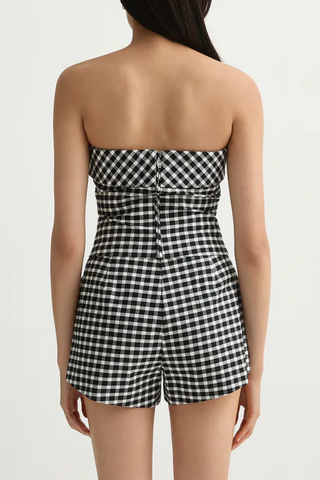 Chiara Strapless Top | Black/White