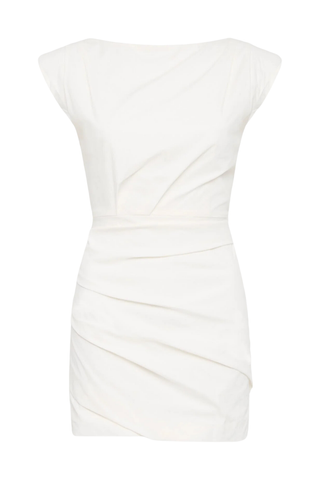 Bateau Tuck Mini Dress | White