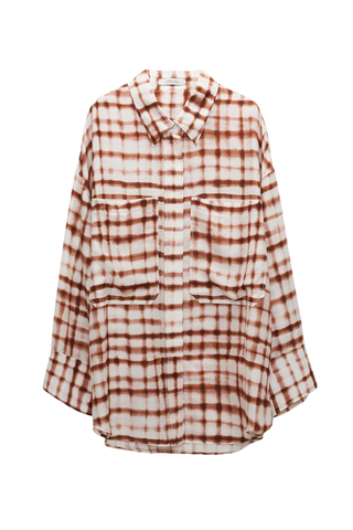 Checked Statement Blouse | Brown and Rose Check