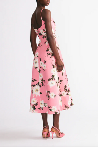 Wenna Taffeta Faille Dress | Pink Dahlia Floral