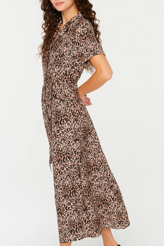 Long Silk Maria Dress | Leopard