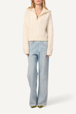 Tinsley Half Zip Sweater | Gardenia