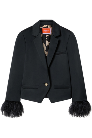 Luckycharm Jacket With Feathers | Solid Black