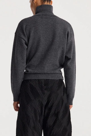 Sculptural Turtleneck | Dark Grey Melange