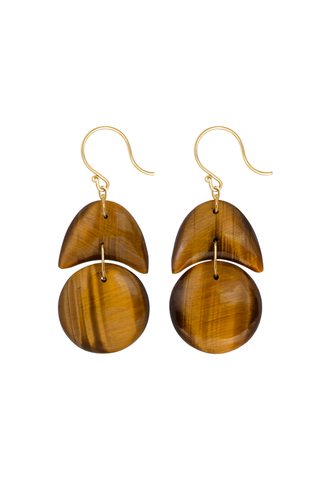 Tiny Arp Earrings | Tiger Eye