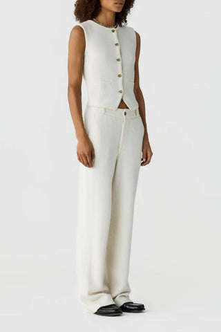 Tailored Crew Vest | Cream