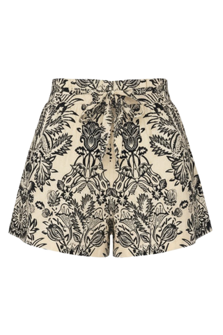Rowan Belted Short | Ivory Flora