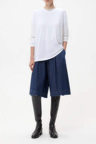 LS High V Shirt | White