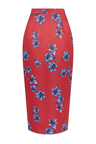 Lorelei Skirt | Red & Blue Festive Lillies