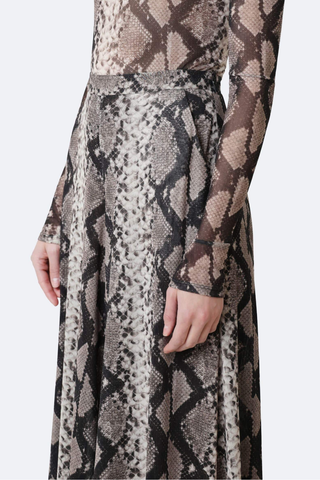 Printed Mesh Wide Leg Pant | Python Print