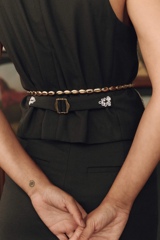 The Beaded Belt | Black With Gold