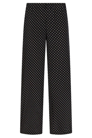 Silk Easy Pants | Black Polka Dot