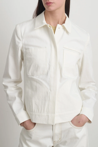 Denim Shirt Jacket | Chalk White