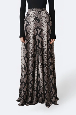 Printed Mesh Wide Leg Pant | Python Print
