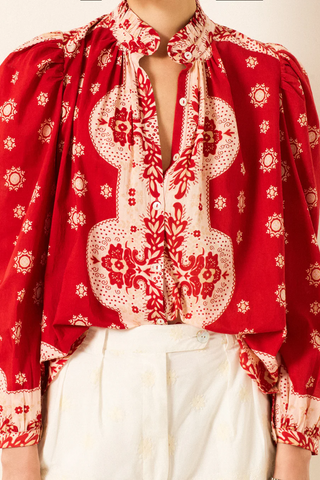 Annabel Lava Bandana Shirt | Red