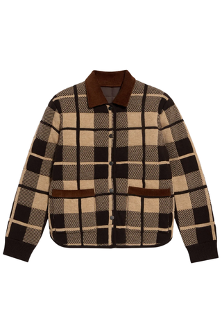 Quilted Plaid Liner Jacket | Burnt Cocoa Combo