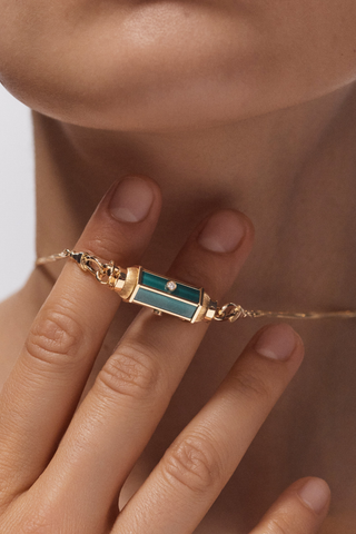 Malachite Baby Locket Necklace