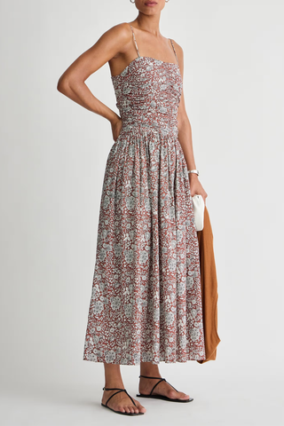 Jana Ruched Bodice Maxi Dress | Clay Floral