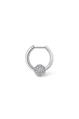 Earring Piercing Small Ball Pave | White Gold