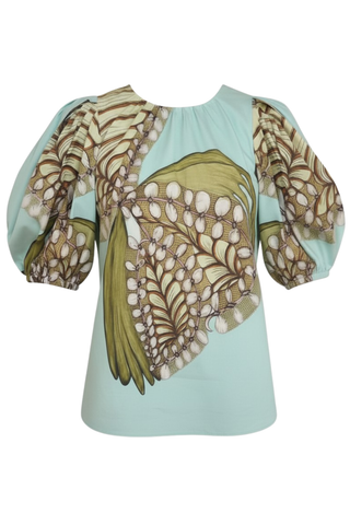 Ravena Puff Sleeve Top | Water Blossoms