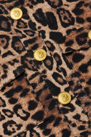 Nyx Crop Jacket| Brown Multi Patch Leopard