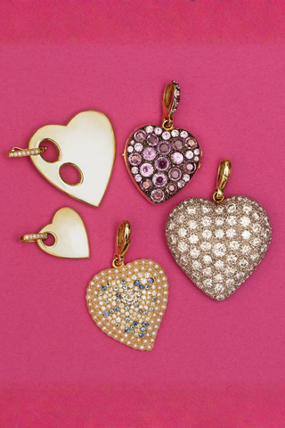 Large Anchored Heart Charm | Diamond Clasp