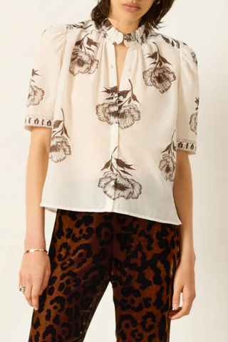 Winn Obsidian Poppy Shirt | Off-White