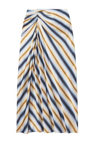 Jean Striped Midi Skirt | Tahoe Blue/Milk Chocolate