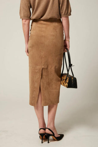Carolyn Suede Tube Skirt | Taupe