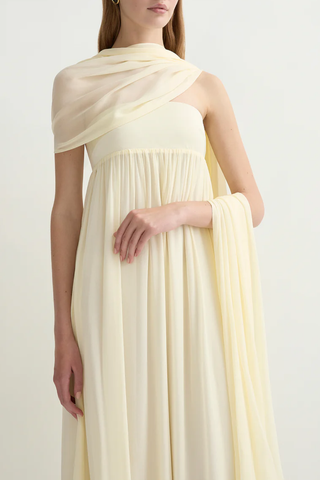 Solene Strapless Dress | Butter Yellow