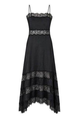 Coco Sleeveless Silk Dress | Noir