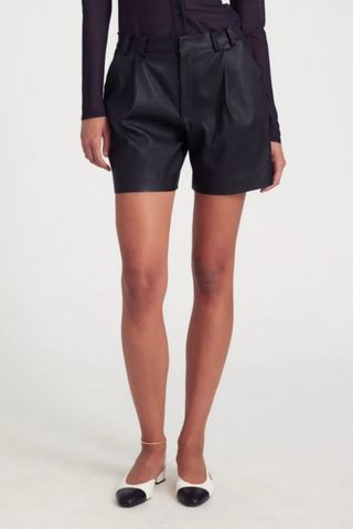 Leather Trouser Shorts | Black