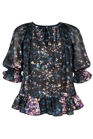 Elise Short Sleeve Silk Blouse | Eclipse