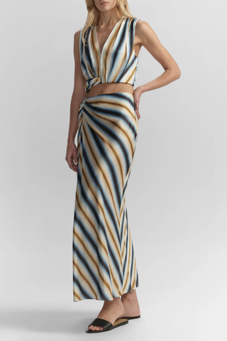 Brooklyn Striped Top | Tahoe Blue/Milk Chocolate