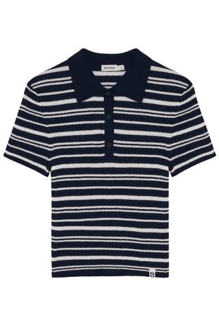 Averie Knit Polo | Midnight Stripe