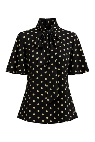 Alessa Blouse | Polka Dot B&W