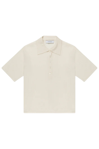 Cashmere Oversized Polo | Chalk