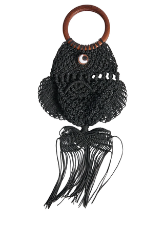 Macrame Fish Clutch | Black