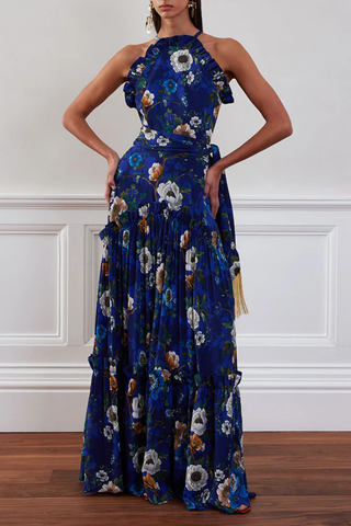 Tatiana Crepe Maxi Dress | Magical Blossom Navy UK10 / US6 Tatiana Crepe Maxi Dress | Magical Blossom Navy UK10 / US6