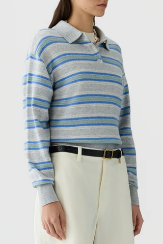 Collegiate Stripe Polo | Stone Combo