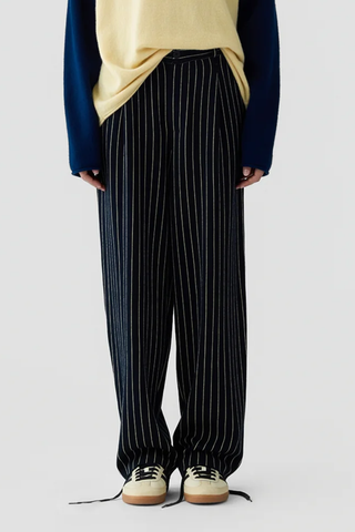 Pinstripe Carpenter Pant | Navy/Butter