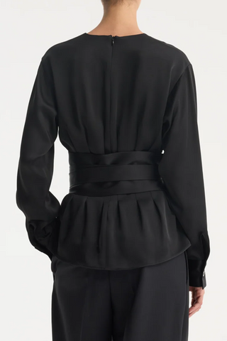 Kimono Satin Top | Black